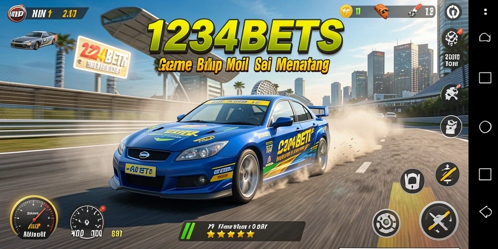 Gameplay mendebarkan dalam balapan mobil cepat dan menarik.