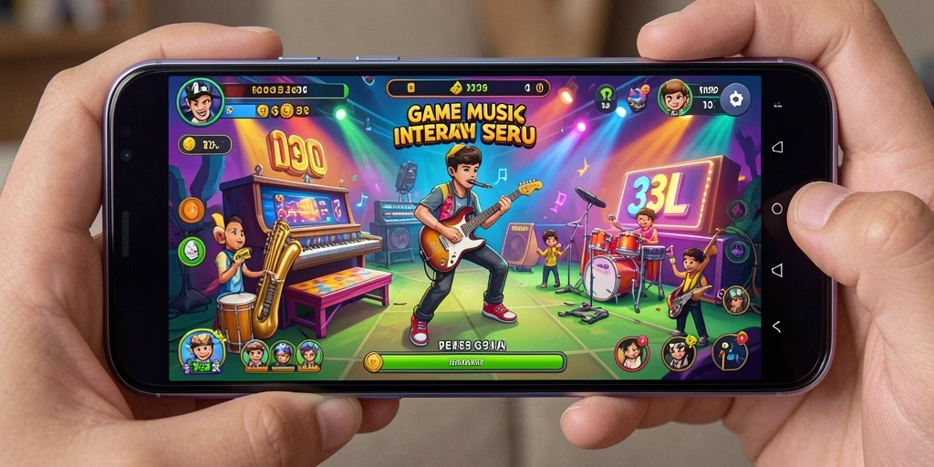 Screenshot gameplay 33L menampilkan pengalaman musik yang seru dan interaktif.