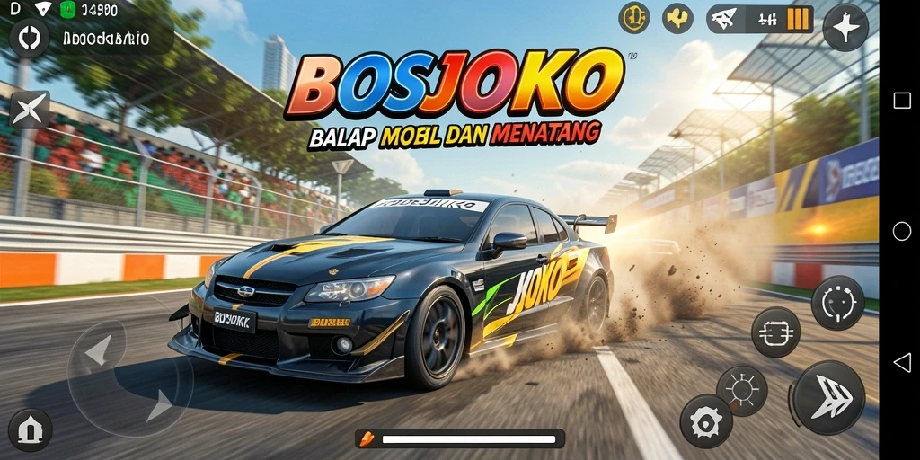 Gameplay balap mobil yang seru di BOSJOKO.