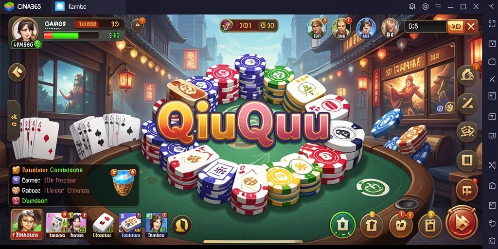 Tampilan gameplay QiuQiu dalam CINA365 yang seru.