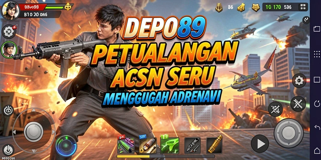 Tangkapan layar utama DEPO89 menunjukkan aksi pertempuran yang intens dan mendebarkan.