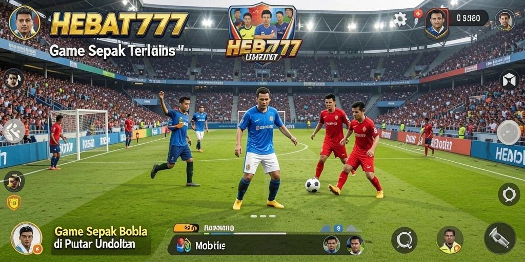 Tampilan menarik gameplay sepak bola di HEBAT777.