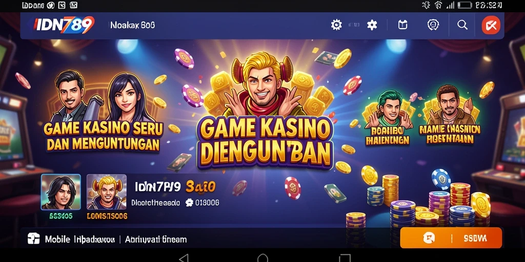 Tampak layar dari gameplay seru di IDN789, menunjukkan fasilitas Kasino.
