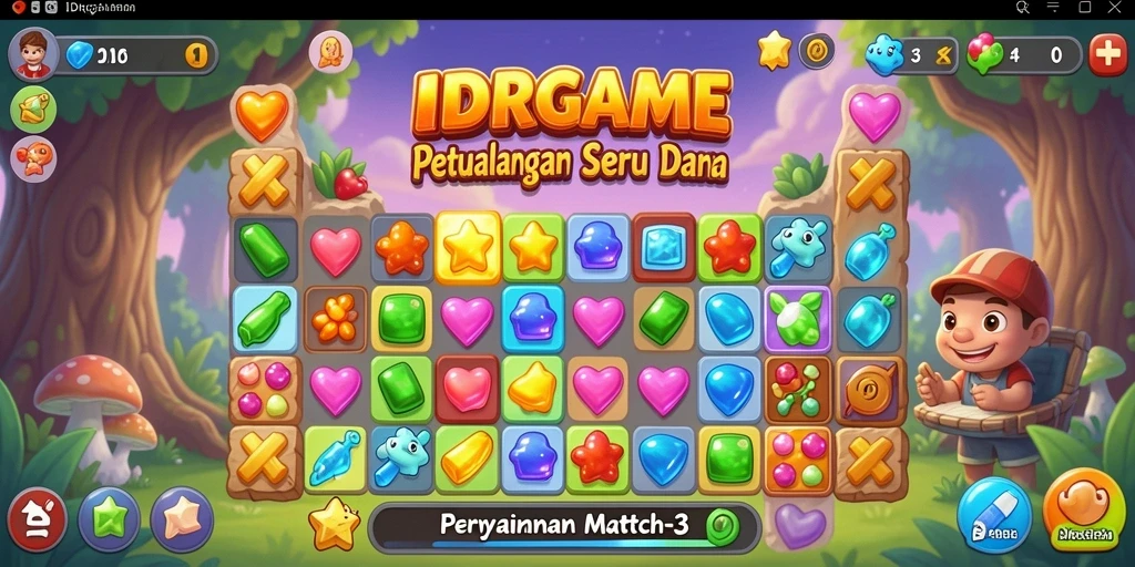 Screenshot gameplay seru IDRGAME di level Match-3.