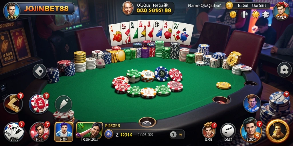 Tampilan gameplay seru QiuQiu di JOINBET88.