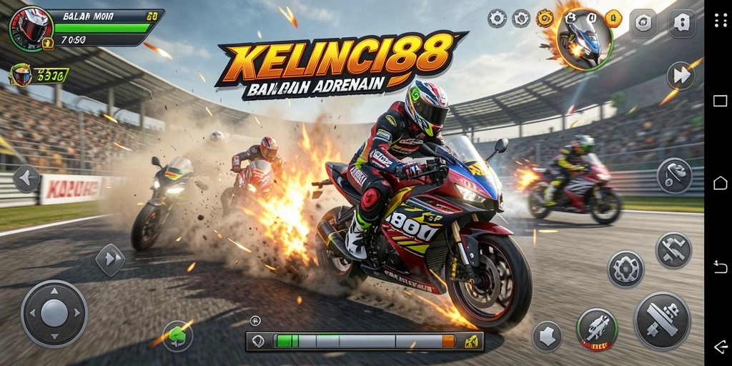 Tampilan gameplay KELINCI88 yang mendebarkan di lintasan balap.
