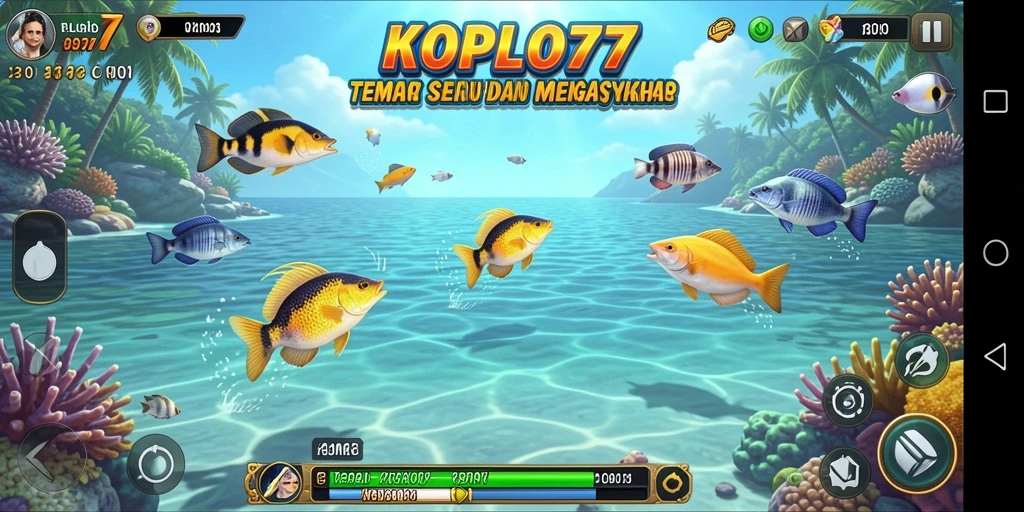 Tampilan gameplay KOPLO77 dengan aksi menembak ikan yang mengasyikkan.