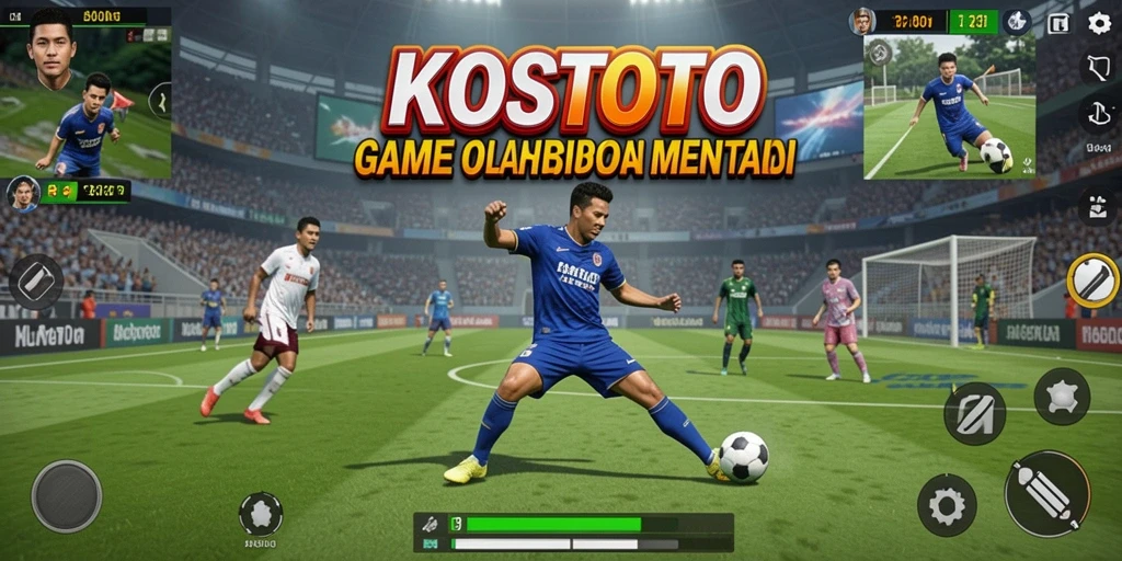 Gameplay seru KOSTOTO dengan karakter atletik dan grafis menarik.