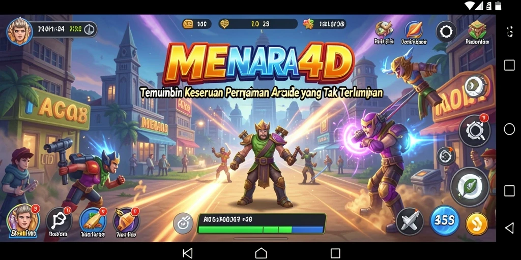 Tampilan gameplay seru dari MENARA4D dengan karakter unik dan level menantang.