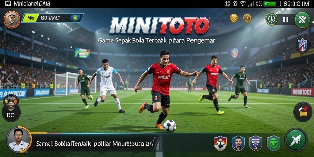 Tampilan gameplay seru di lapangan sepak bola.