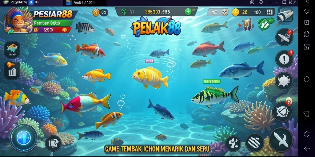 Tampilan gameplay PESIAR88 yang seru dan menarik saat menembak ikan.