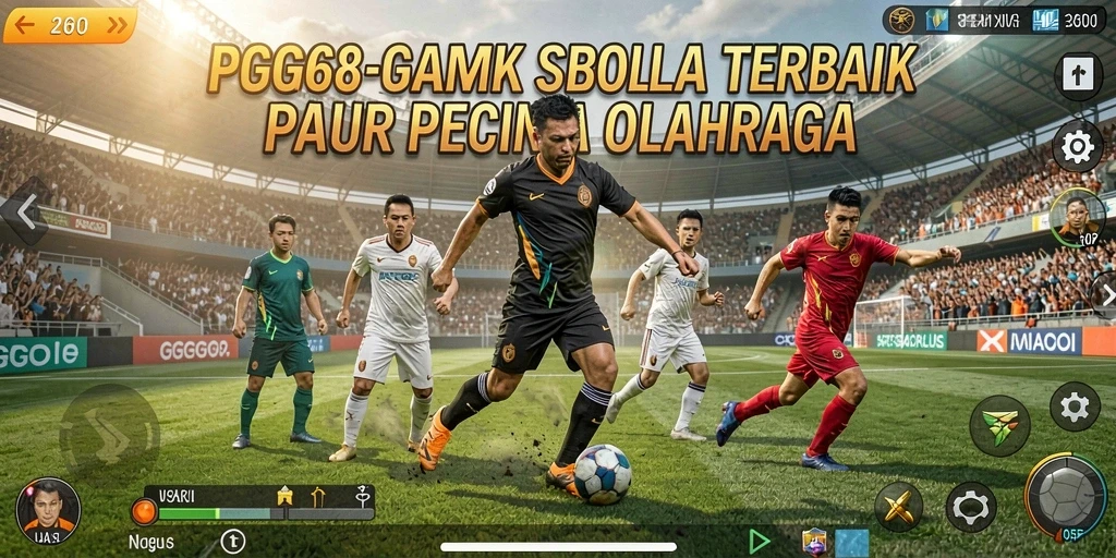 Screenshot gameplay PGG68 yang menampilkan aksi seru sepak bola.