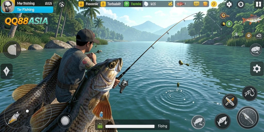 Gameplay QQ88ASIA yang menampilkan pengalaman memancing yang seru.