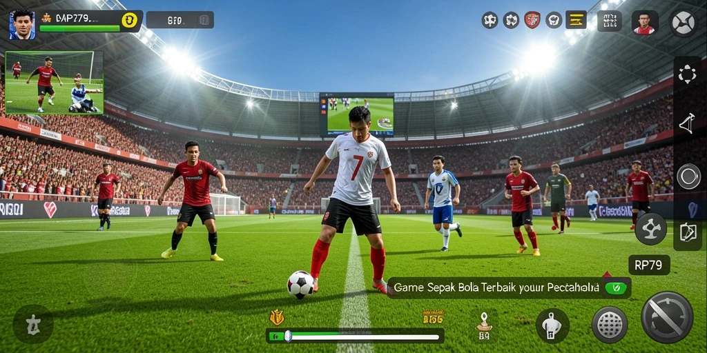 Tampilan gameplay seru dalam pertandingan sepak bola RP79.
