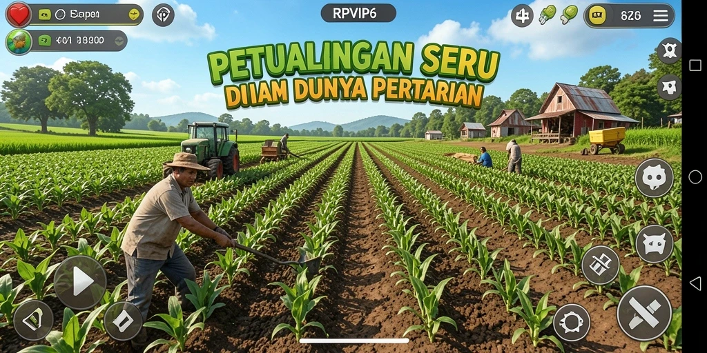 Screenshot RPVIP6 menampilkan gameplay pertanian yang menyenangkan dan interaktif.